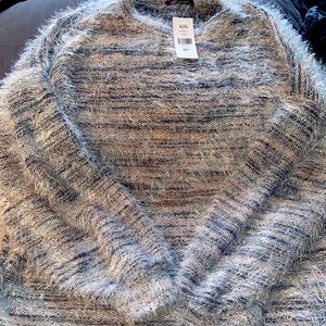 Plus size fuzzy pastel sweater